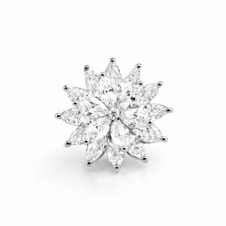 Blyštivá květinová brož Silver