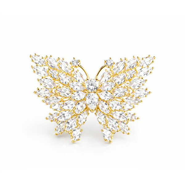 Blyštivá pozlacená brož Motýl Gold