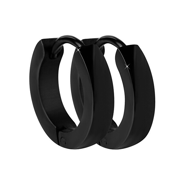 Černé ocelové náušnice kroužky