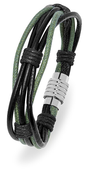 Fekete-zöld férfi karkötő
