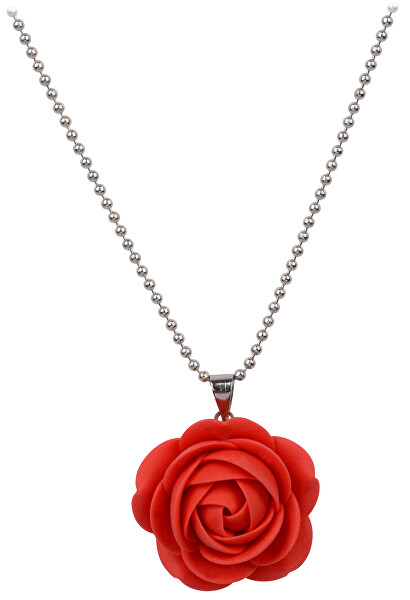 Halskette mit roten Blumen