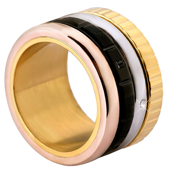 Čtyřbarevný ocelový prsten