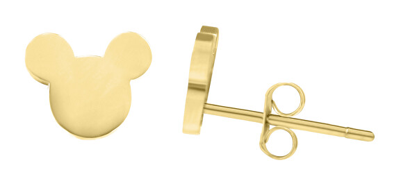 Dizajnové pozlátené náušnice Mickey Mouse