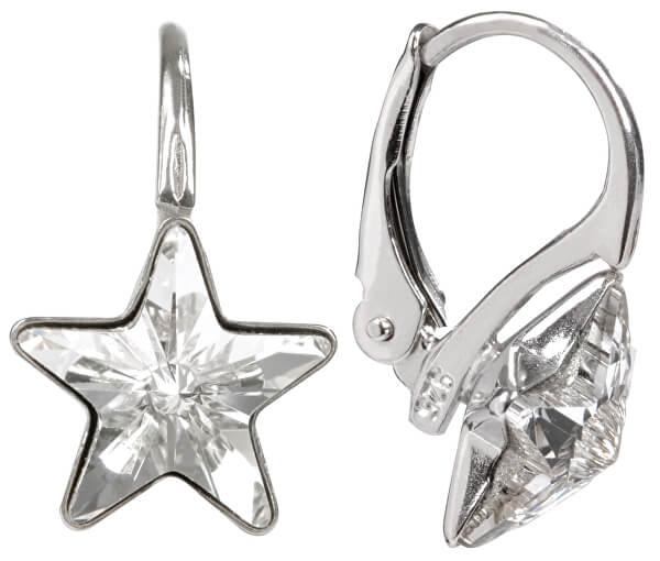 Dívčí stříbrné náušnice Star Crystal