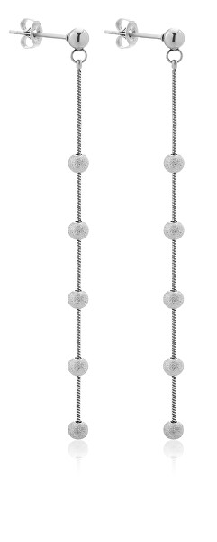 Lange Stahlohrringe mit Perlen VAAXF351S