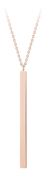 Lange rosa vergoldete Halskette mit Anhänger