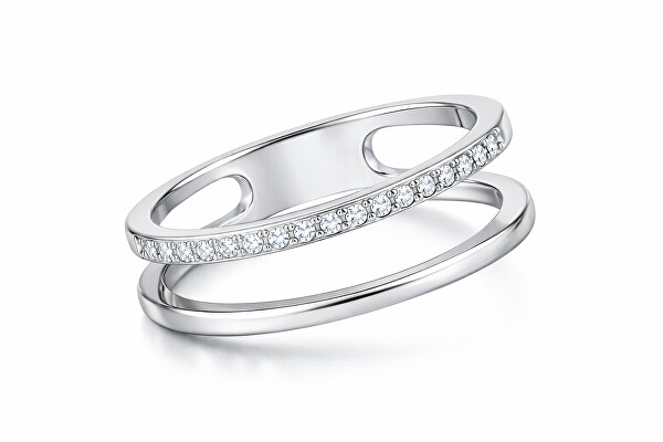 Dvojitý minimalistický prsteň z ocele Silver
