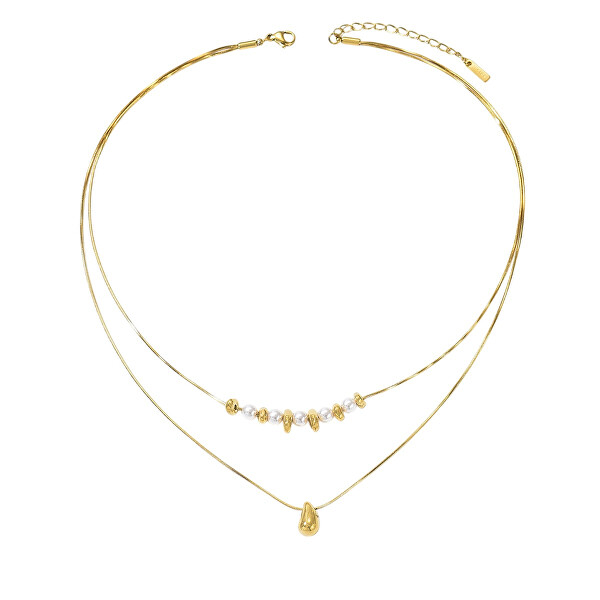 Dvojitý pozlacený náhrdelník Tear Drop Gold