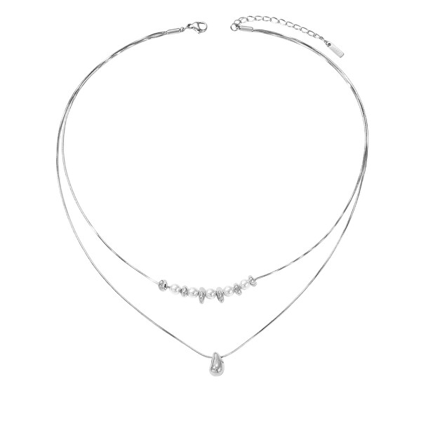Dvojitý ocelový náhrdelník Tear Drop Silver
