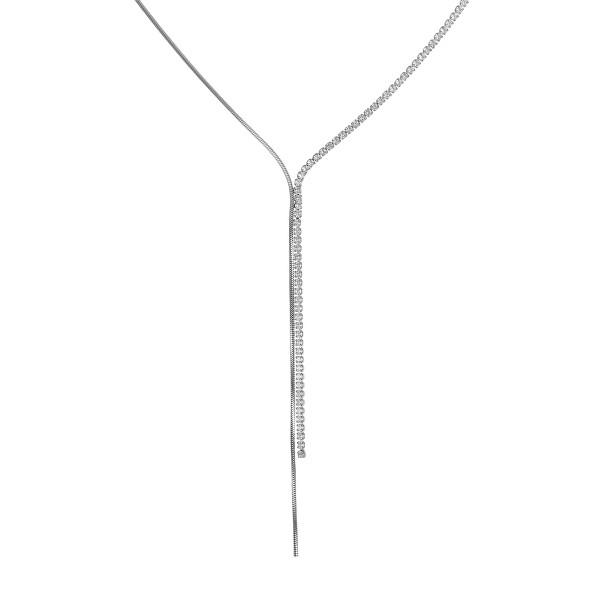 Elegáns acél nyaklánc cirkónium kövekkel Y Silver