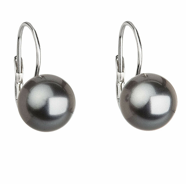 Cercei eleganți perle cu siglă perla Grey 71106.3