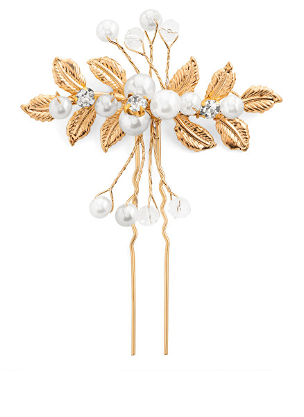 Ornament pentru păr elegant placat cu aur cu mărgele