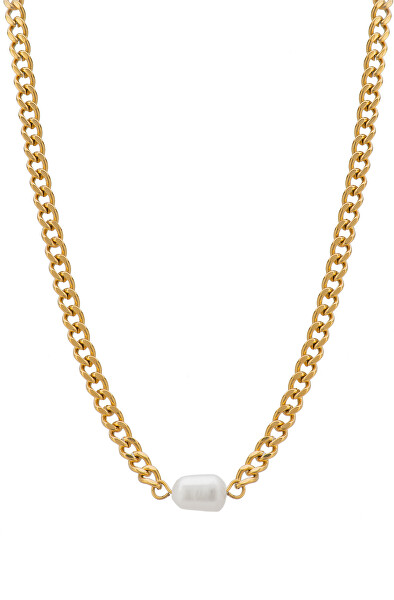 Colier elegant placat cu aur cu perlă de apă dulce VAAXP539
