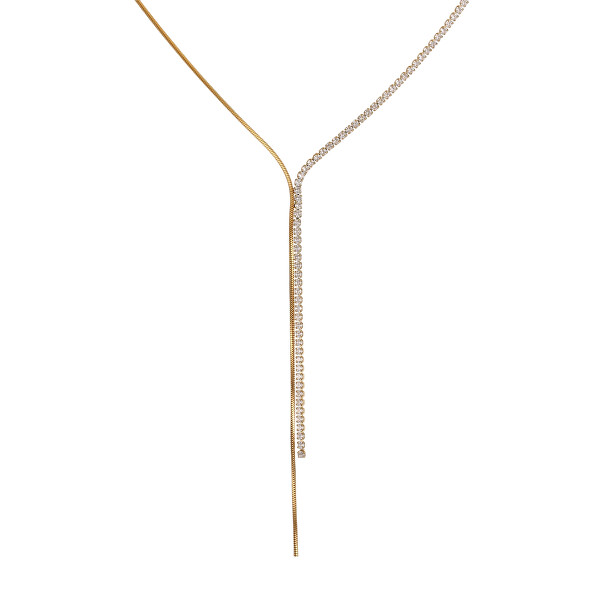 Elegantný pozlátený náhrdelník so zirkónmi Y Gold