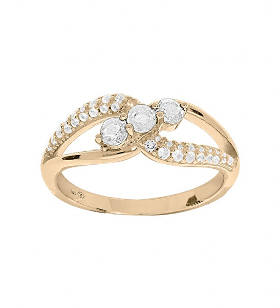 ElegantEleganter vergoldeter Ring mit klaren Zirkonen PO/SR08996D