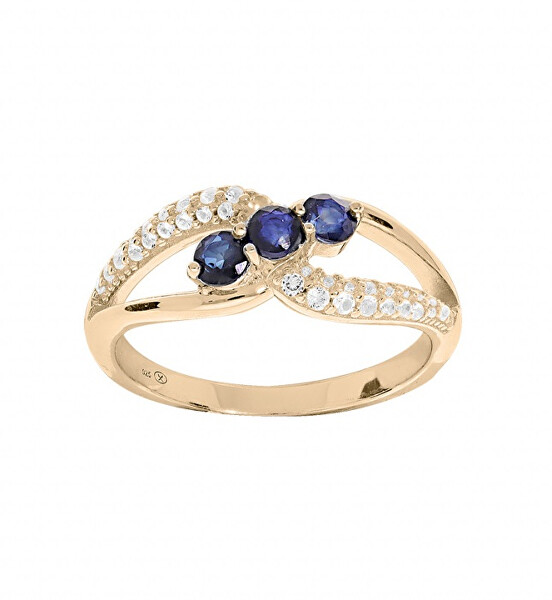 Elegante anello placcato oro con zirconi PO/SR08669B