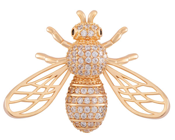 Broșă jucăușă placată cu aur în formă de albină KS-222