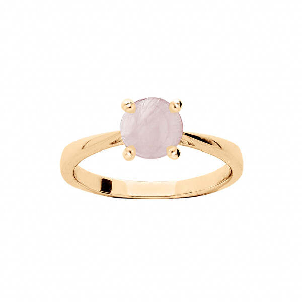 Fine anello placcato oro con quarzo rosa PO/SR09587I