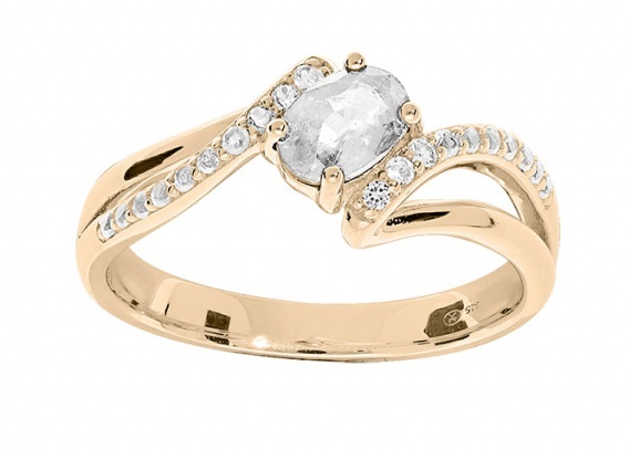 Splendido anello placcato in oro con cristallo PO/SR09000D