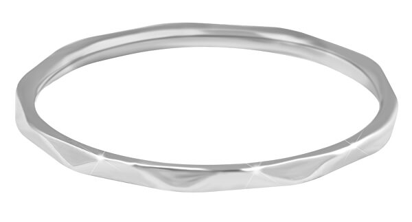 Minimalistaacél gyűrű gyengéd mintával Silver