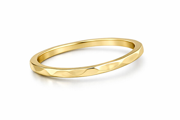 Minimalistický pozlacený prsten s jemným designem Gold