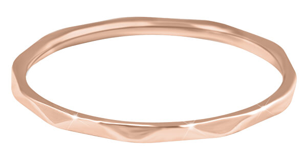 Minimalistický pozlacený prsten s jemným designem Rose Gold