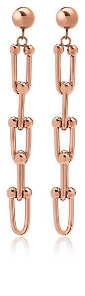 Moderne Ohrringe aus bronzefarbenem Stahl VESE0585RG