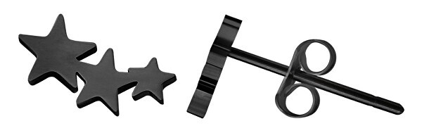 Moderne schwarze Ohrringe mit Sternen