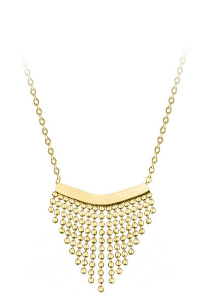 Moderné oceľový náhrdelník s ozdobou Chains Gold