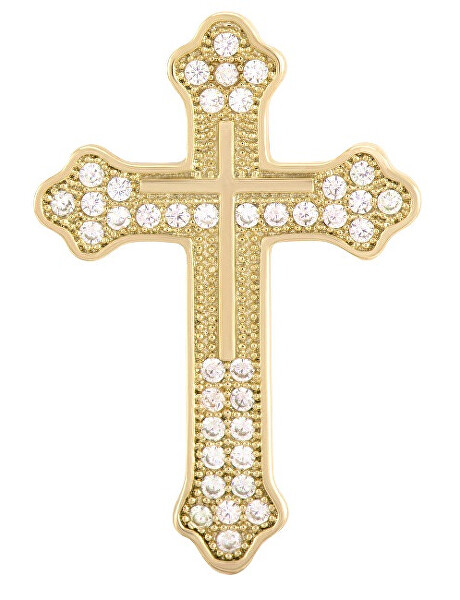 Moderne vergoldete Brosche Kreuz KS-224_G