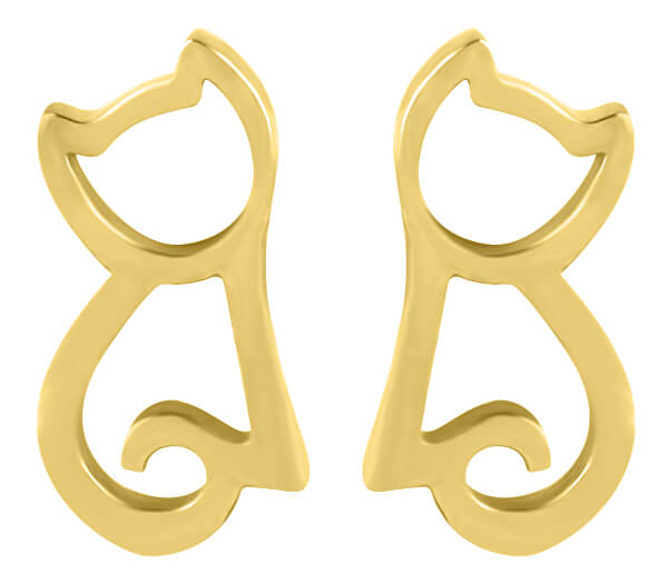 Moderni orecchini placcati in oro Gatto