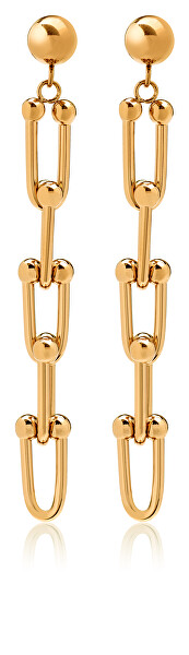 Moderni orecchini in acciaio placcati in oro VESE0585G