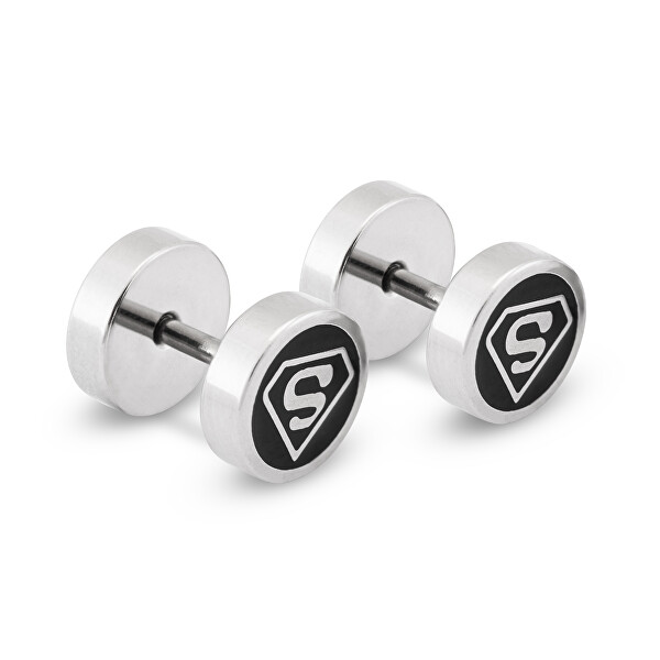 Divertenti orecchini in acciaio Superman KS-136