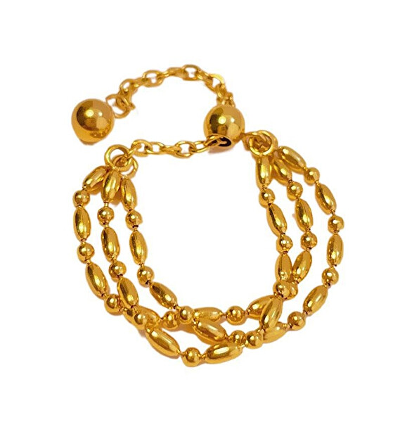 Nastavitelný řetízkový prsten z pozlacené oceli