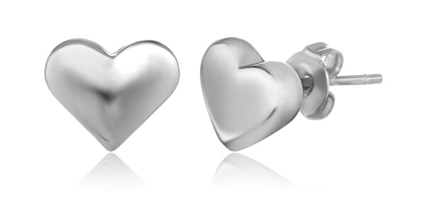 Delicati orecchini a cuore realizzati in acciaio VAAXF256S