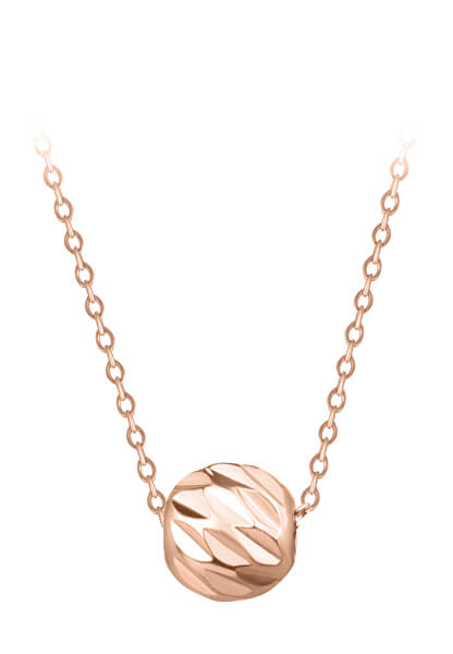 Něžný pozlacený náhrdelník s přívěskem Globe Rose Gold