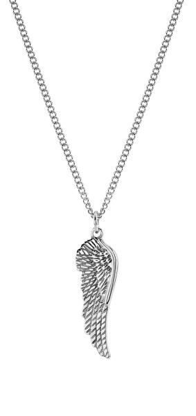 Oceľový náhrdelník s anjelským krídlom (retiazka, prívesok)