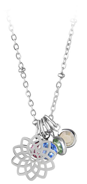 Oceľový náhrdelník s vymeniteľnými prívesky (retiazka, 5x prívesok)