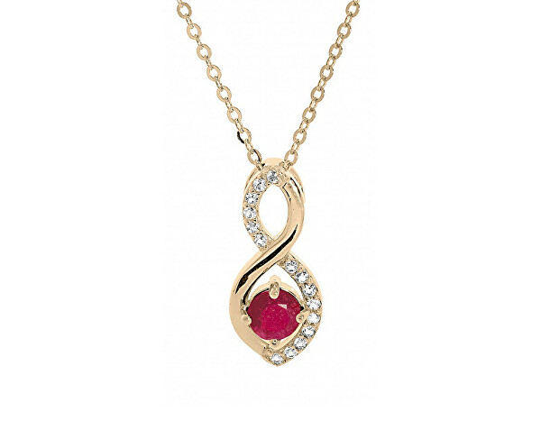 Očarujúce pozlátený náhrdelník so zirkónmi PO/SP08340C