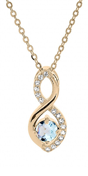 Očarujúce pozlátený náhrdelník so zirkónmi PO/SP08340TZ