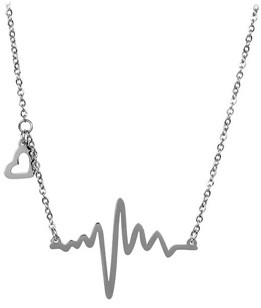 Originálny oceľový náhrdelník Srdcový tep KNSC-253
