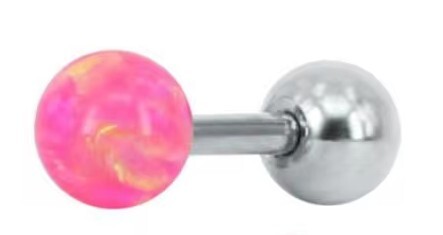 Orecchini piercing con opale sintetico rosa