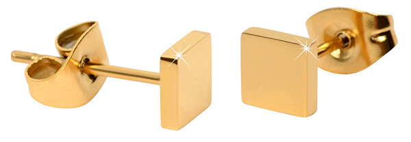 Orecchini quadrati in acciaio placcate in oro