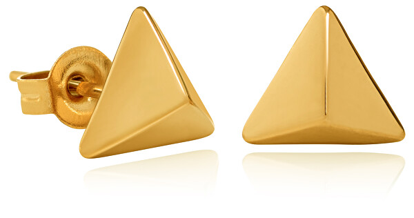 Vergoldete dreieckige Ohrringe aus Stahl VAAXF063G