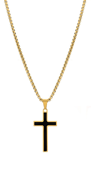 Pozlacený náhrdelník s křížkem VGX211-1G (řetízek, přívěsek)