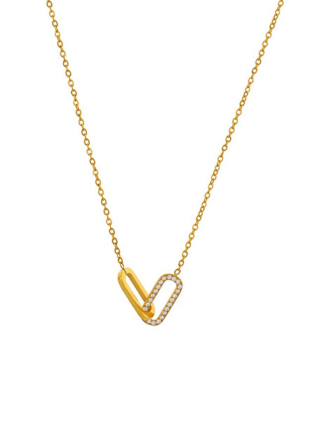 Elegantný pozlátený náhrdelník so zirkónmi Gold