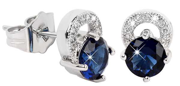 Csodaszép csillogó fülbevaló kék kristályokkal