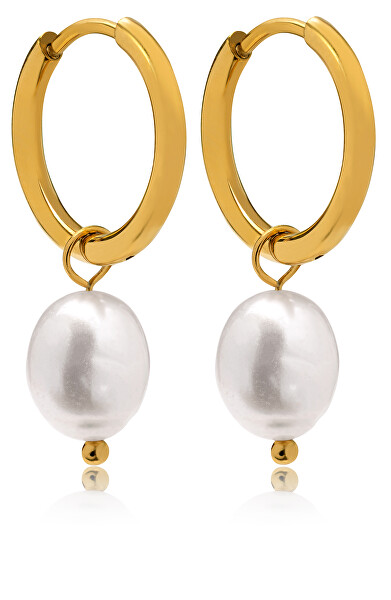 Bezaubernde vergoldete Ohrringe mit Perlen 2v1 VAAXF340G