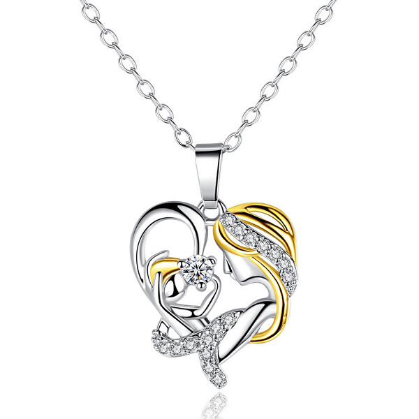 Romantische Bicolor Halskette mit Herz Madonna (Halskette, Anhänger)