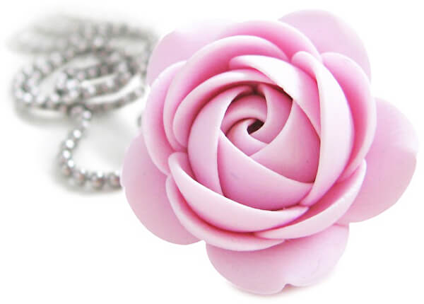 Ružový náhrdelník kytička